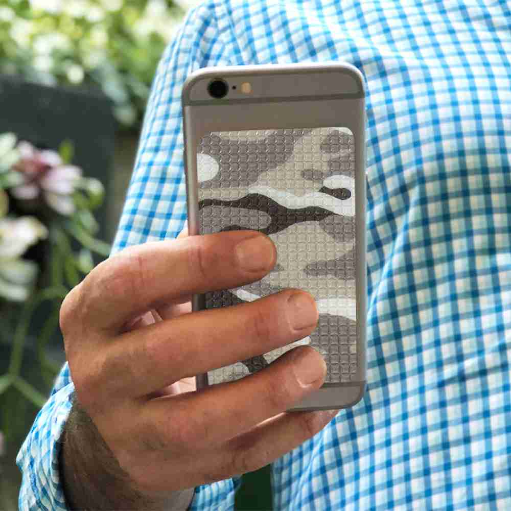 Grey camo cat tongue phone grip sticker